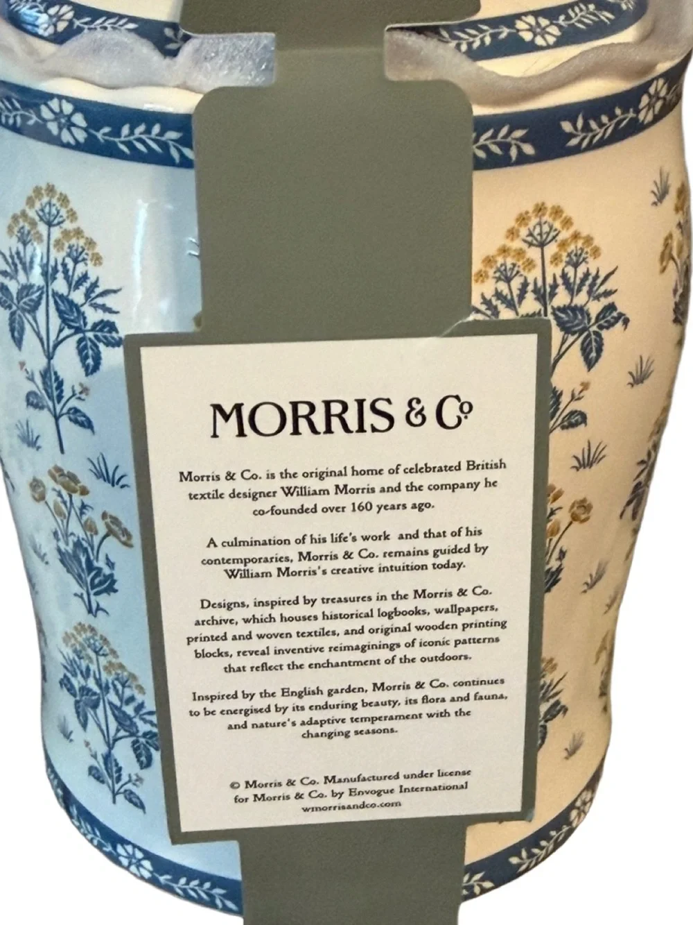 Morris & Co NWT Daisy  Blue, Yellow Floral Ceramic Lidded Jar and Soap Dish Set